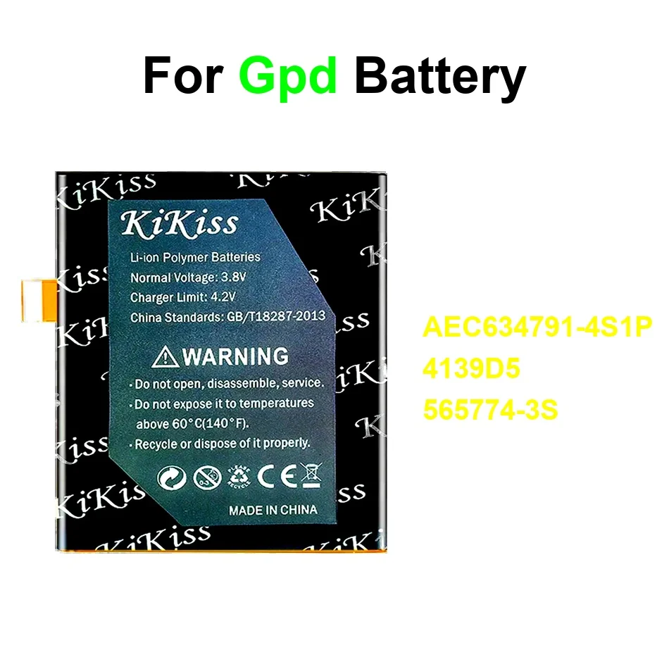 

Аккумулятор для ноутбука высокой емкости 4139D5 565774-3S AEC634791-4S1P 4400-4900 мАч для GPD Win 3 4 Max Mini