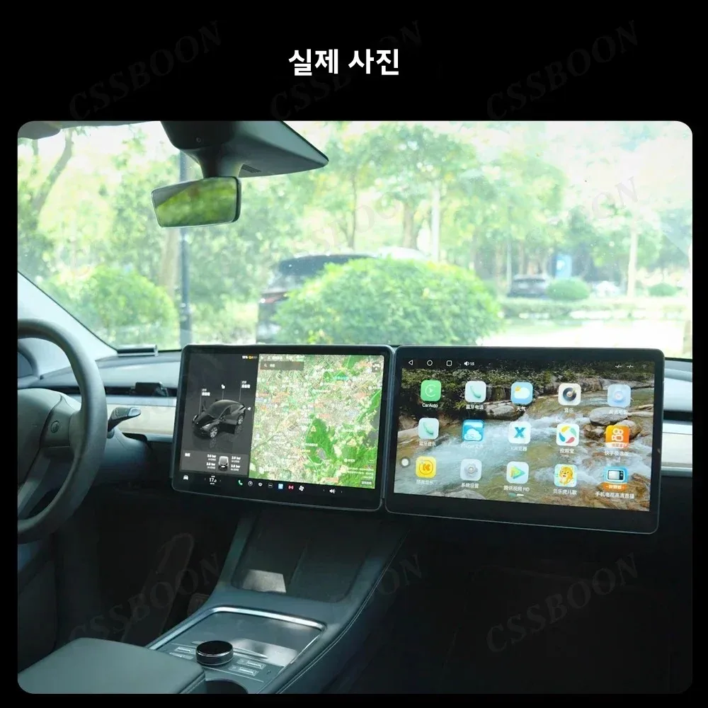 CSSBOON 15.6인치 테슬라 모델 3 Y 하이랜드용 승객 엔터테인먼트 스크린, 무선 카플레이 승객 미디어 플레이어 지원 썸네일 6