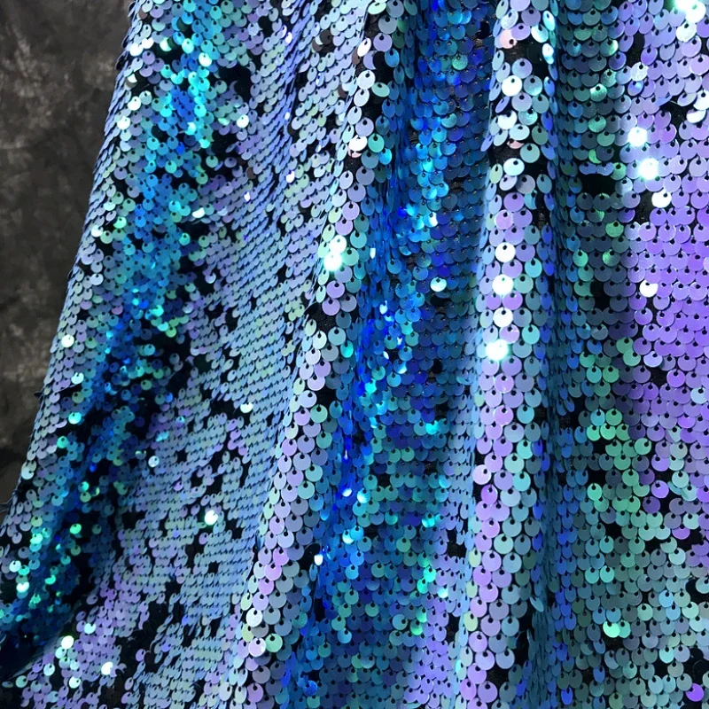 Multi-color Dress Sparkling Elastic Sequin Fabric Clothing Designer Cloth Per Meter Apparel Diy Sewing Material