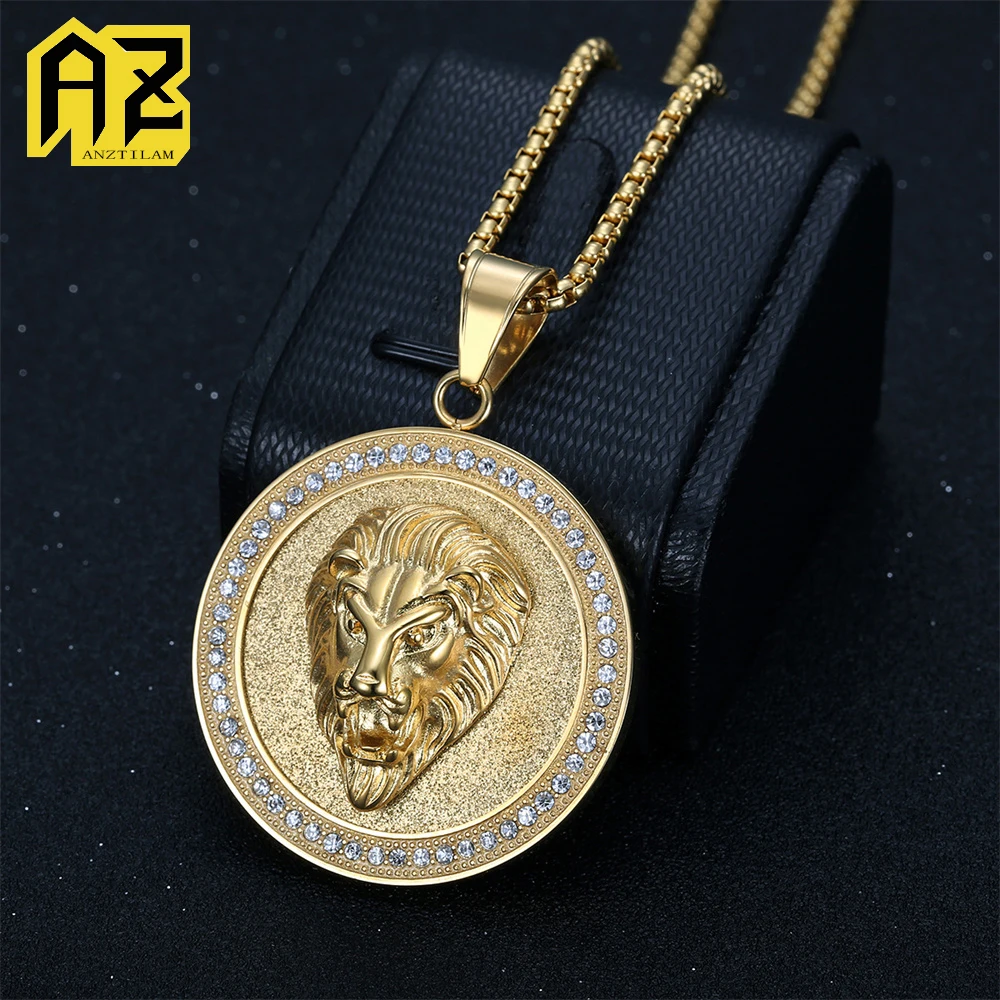 

Anztilam Zircon Cross No Fade 316L Stainless Steel Iced Out Pendant with Long Link Chain Necklaces for Women Men Hip Hop Jewelry