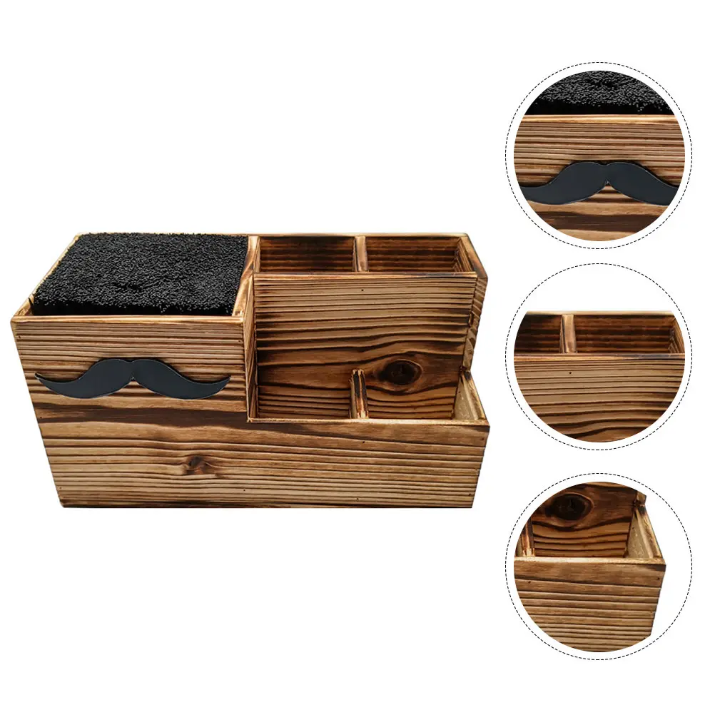 

Wooden Scissors Stand Hairdressing Tool Box Comb Storage Case Salon Barbershop Rack Premium Durable Multi-functional Lightweight