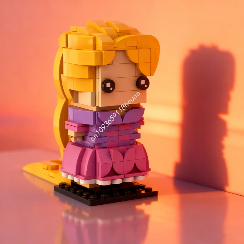 

281 шт. MOC: Рапунцель, принцесса Brickheadz, модель здания, рождественские подарки, блоки, строительные игрушки, сделай сам, креативный кирпич для детей