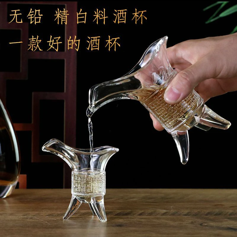 10/20/30/100ml Gift Cocktail China Emperor Vintage Champagne Glass Transparent Glasses Drinking Wine Goblet Cup Luxury Glassware