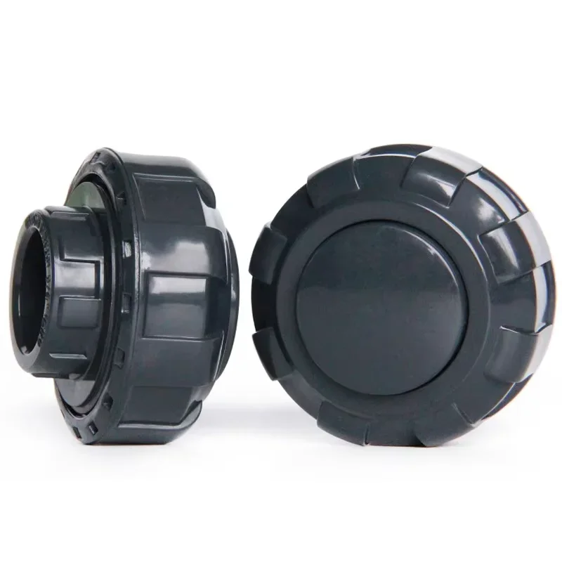 

20/25/32/40/50/63mm Dark Grey PVC Union Pipe Cap UPVC Blind Union Pipe Cap Plug Plastic Water Pipe Movable Sealing Cap