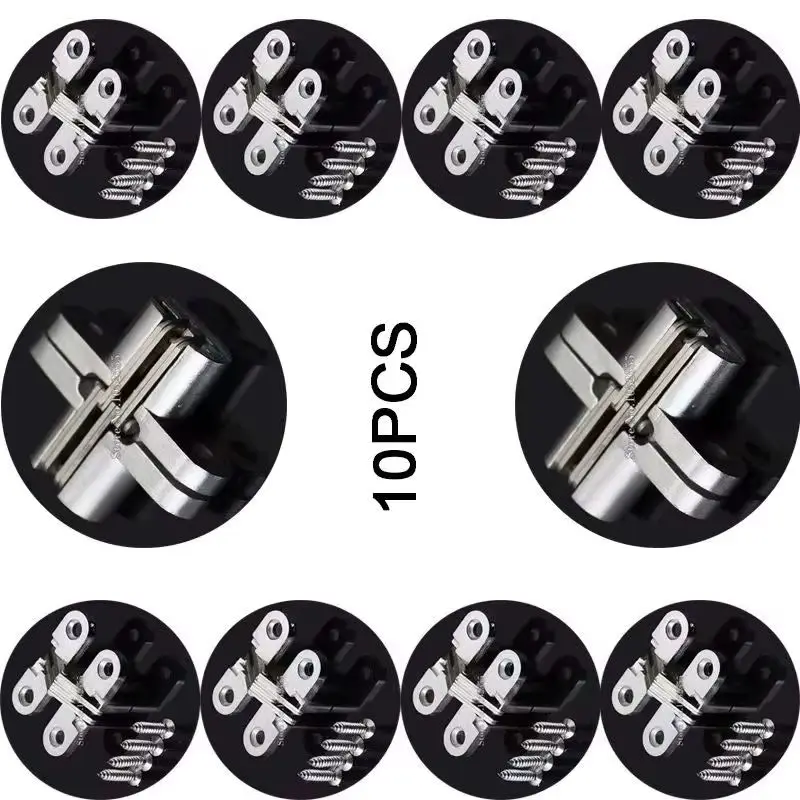 

Brand New 10PCS Invisible Hidden Door Hinges Wood Cases Gift Box Cross Hinges Folding Furniture Cabinet Hinges