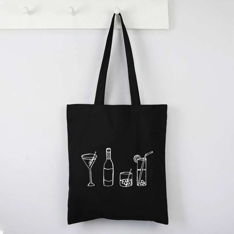 Mama Need Vodka Tote Bag Alcohol Drinking Canvas Shopping Bags Girls Reusable Friendly Products Women Wine Large Bag