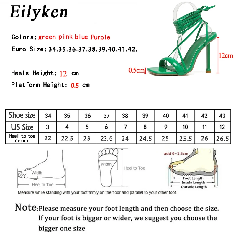 Eilyken Summer Square Toe High Heel Women Sandals Sexy Narrow Band Ankle Strap Ladies Club Stripper Shoes