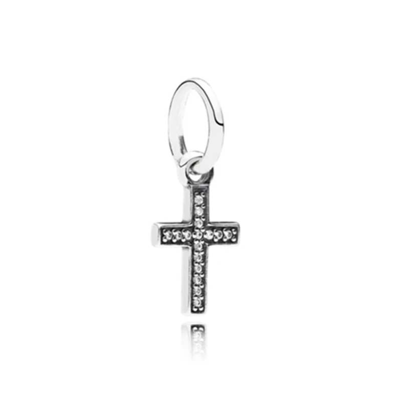 Fit Pandora Sparkling Cross Dangle Charms for Jewelry Making  Women Bracelet Accessories CZ Christian Amulet Pendant Bangles DIY