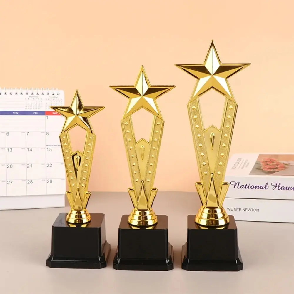 Golden Award Trophy Star Plastic Reward Prize Cup Singing Dancing Competition School Rewarding Supply Winner Award Trophy Toy