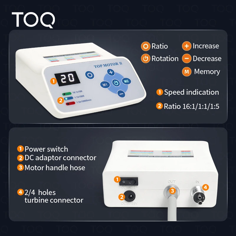 LED Brushless Motor Internal Water Spray with LED ISO E-type Connector Electric Motor Laboratory Equipment Dentist Tools
