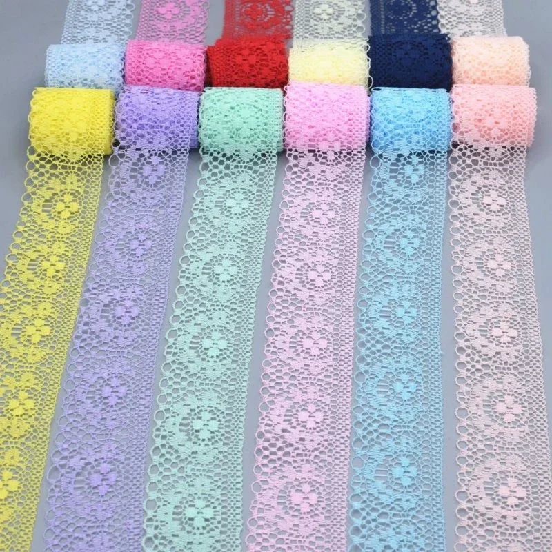 10 Yards High Quality Beautiful White Lace Ribbon Tape 40MM Lace Trim DIY Embroidered For Sewing Decoration african lace fabric