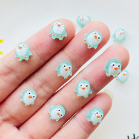50pcs New Cute 9mm Resin Mini Penguin Series Flat Back Stone Figurines DIY Jewelry Wedding Scrapbook Manicure Accessories A41