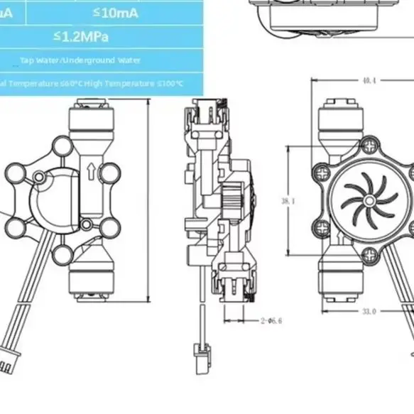 

1Pcs AC500V 50Hz Flow Meter SEN-HZ06N Water Flow Sensor High-Quality Material Hall Pulse Flow Meter Water Flow Monitoring Tools