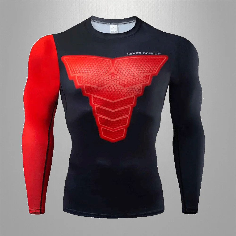 Koszulka męska Rashguard Jiu Jitsu Mma Koszulka z długim rękawem Muay Thai Siłownia Bieganie Koszulki bokserskie Koszulki kompresyjne Męskie