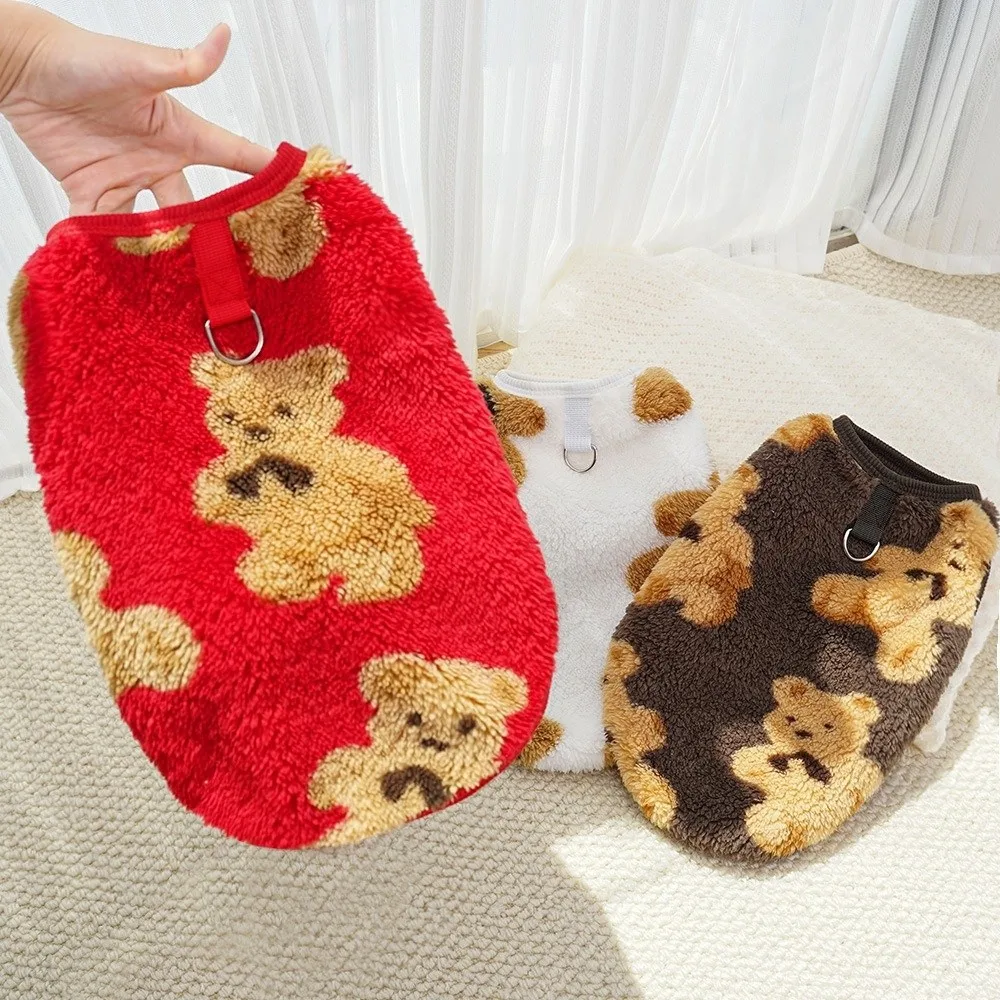 

Trendy XS-9XL Winter Puppy Clothes Warm Fleece Dog Sweater Dog Vest Pet Supplies Cute Bear Pattern Vest Pitbull New Year's Gift