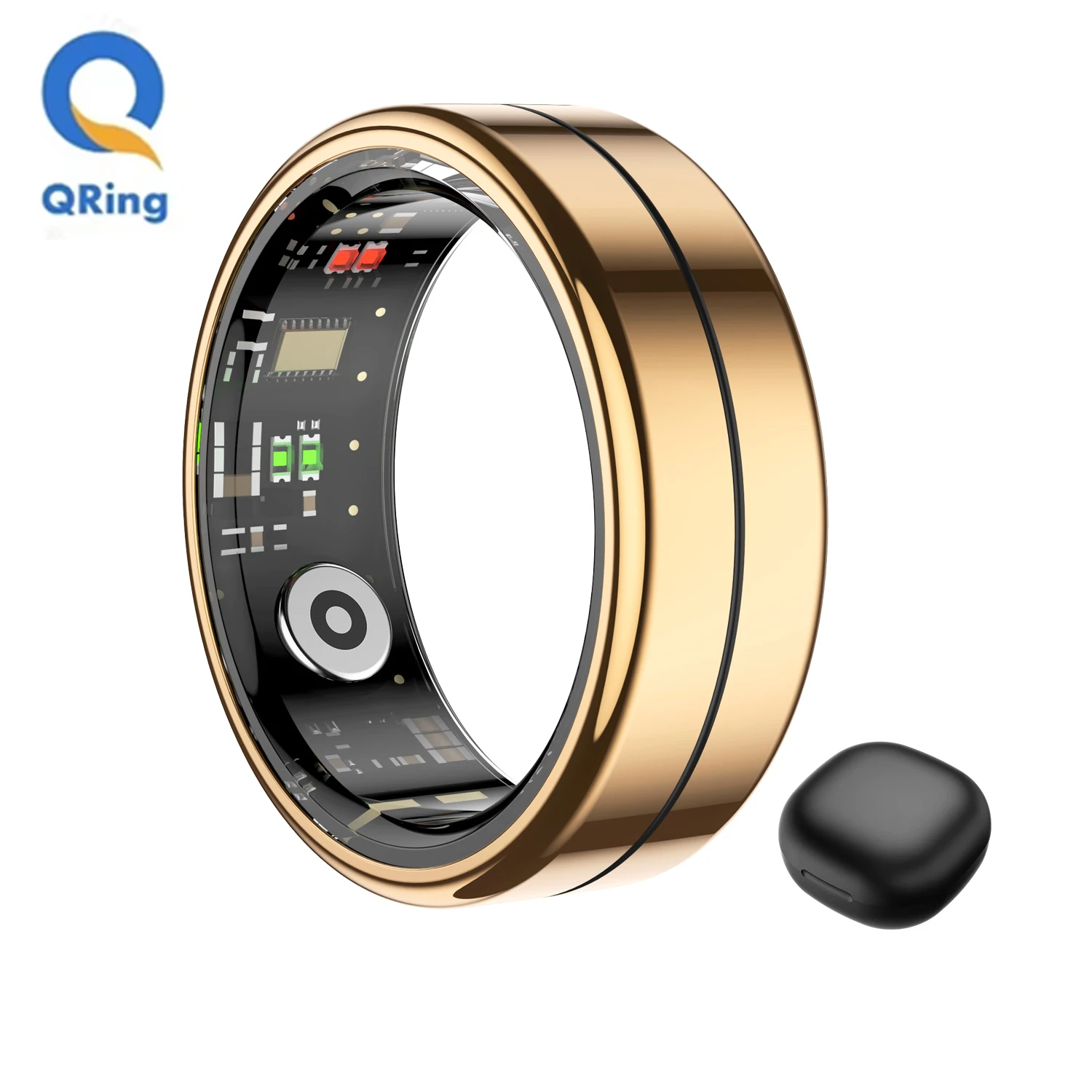 

Smart Ring With Charging Case,Heart Rate and Blood Oxygen Sleep Monitor,IP68 & 5ATM Waterproof,Multi-sport Mode For Men Women
