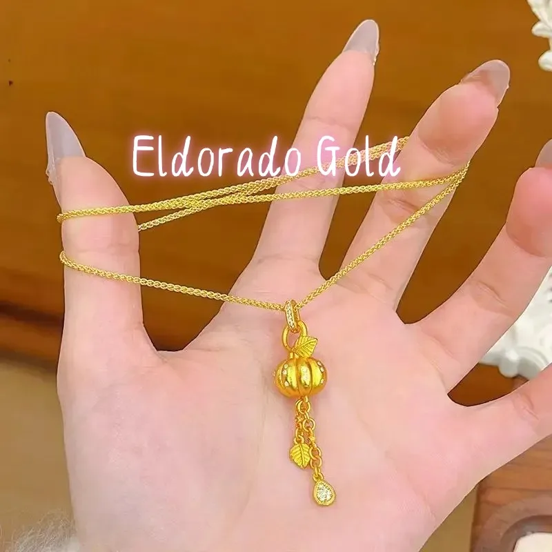 

Ожерелье Eldorado Gold для женщин, 24K AU999, в форме тыквы, с изысканным дизайном | Древние резные тыквы с изображением нефритовых ветвей, Эле