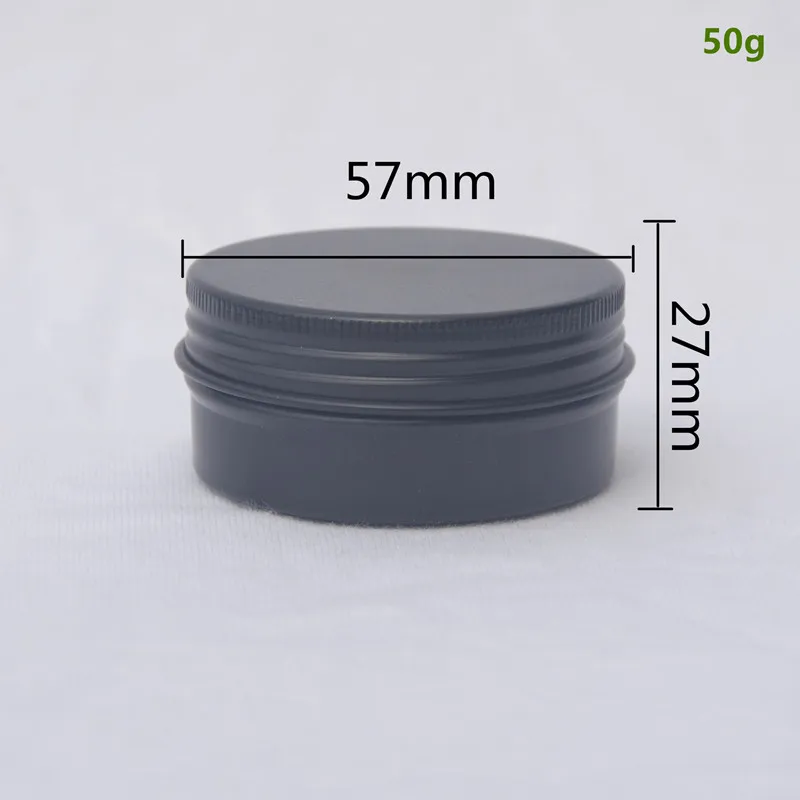 

100pcs 1.76oz Matt Black Aluminum Tin Jar Round Empty Refillable Containers 50ml Metal Aluminum Cosmetic Sample Cans for Travel