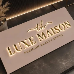 Custom Metal Backlit Sign Large Business LED Sign 3D Personalized Name Signboard for Workshop Cafe Salon Wall Logo Decor Sign
