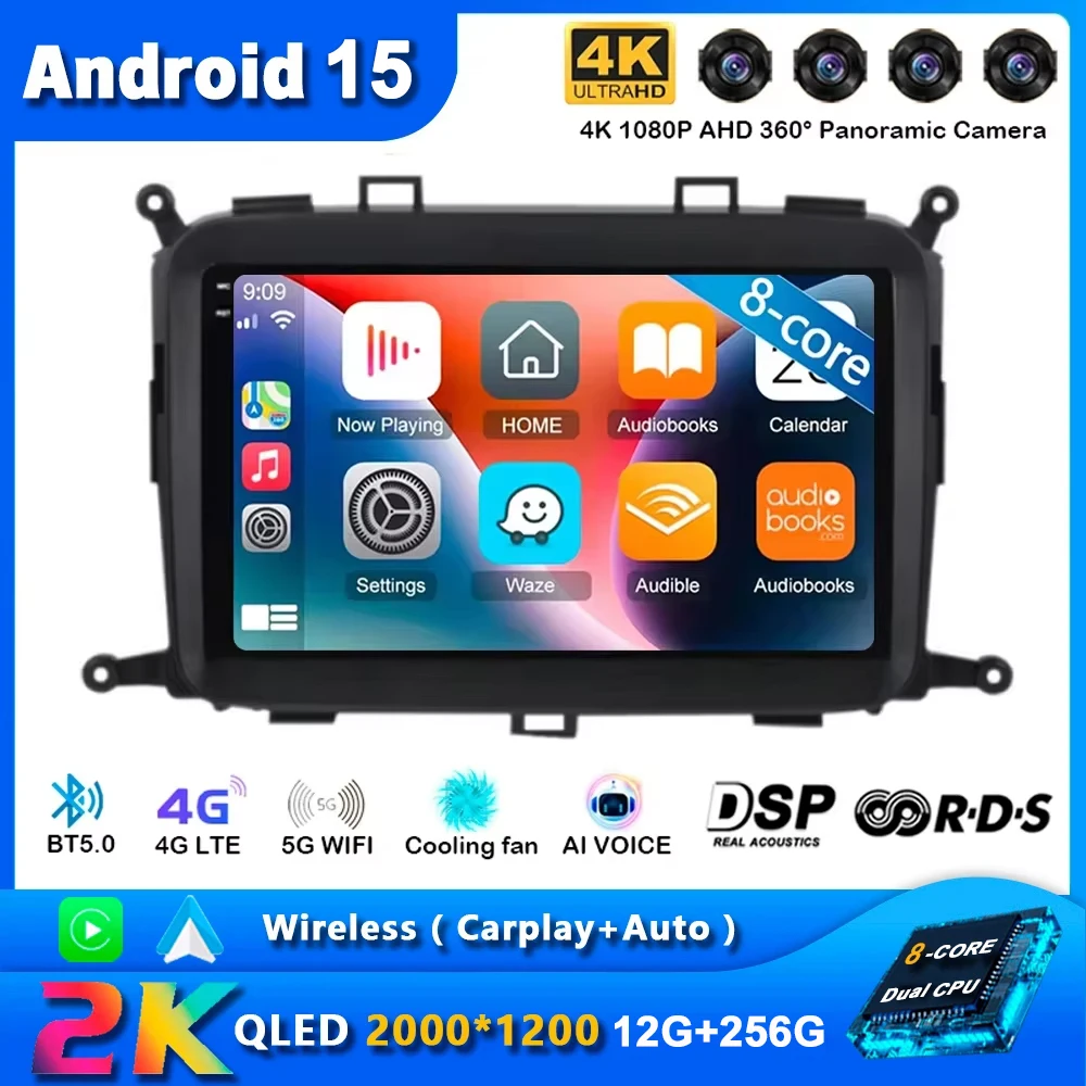 

Android 15 Car Radio For KIA Carens 2013 - 2018 No 2din Multimedia Wireless Carplay Auto Video RDS SWC Navigation GPS 4G BT DSP