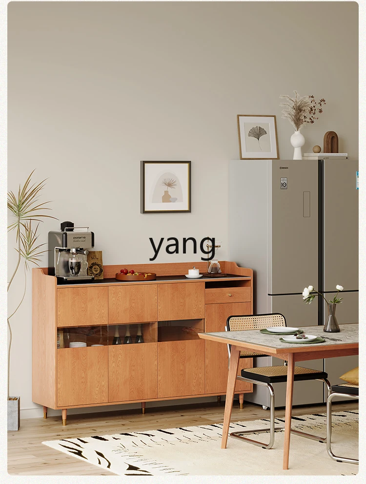 

LMM solid wood rock slab dining side cabinet living room wall integrated storage kitchen cabinet