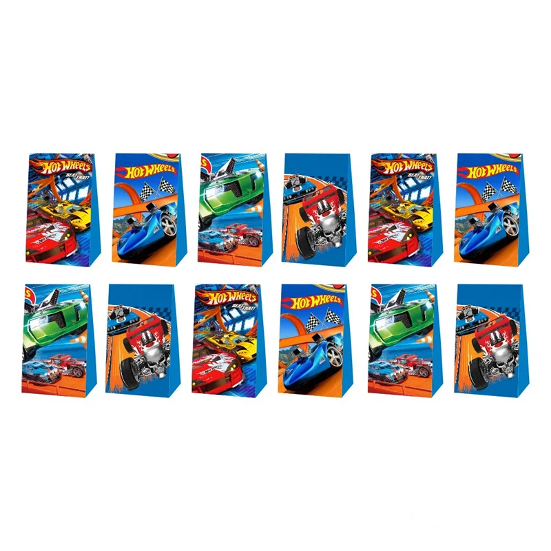 Hot Wheels Birthday Party Supplies Race Car Theme Candy Bag Snack Goody Cardboard Boxes Gifts Favors Bags for Kids Baby Shower