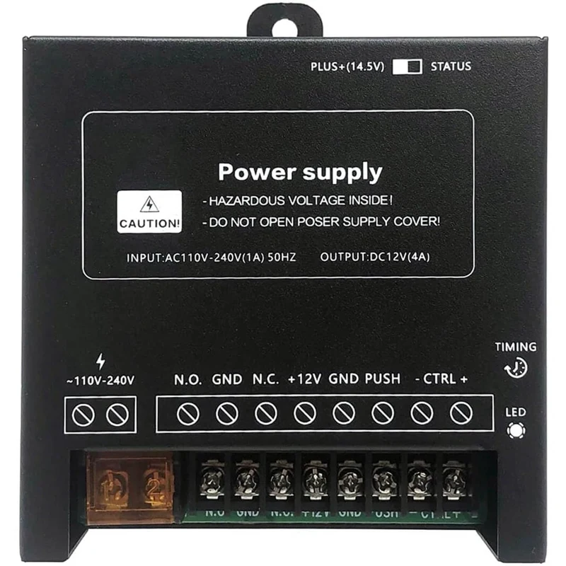 Controller di alimentazione per sistema di accesso alla porta Serratura elettrica Interfono Ingresso telecamera 110 V-240 V CA a uscita 12 V CC 4 A Durevole