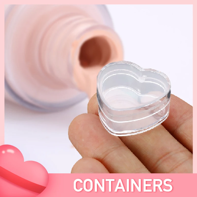 1/10/30PCS Portable Heart Shape Plastic Empty Bottle Cosmetic Lip Balm Cream Pot Jar Box Container Travel Refillable Bottles Set