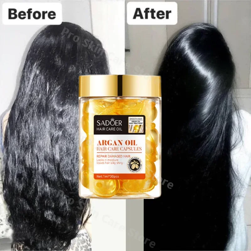 

10/30 Hair Care Essential Oil Capsules Repair Damaged Dry Frizz Nourish Serum Anti-Hair Loss Treat Silky Conditioner