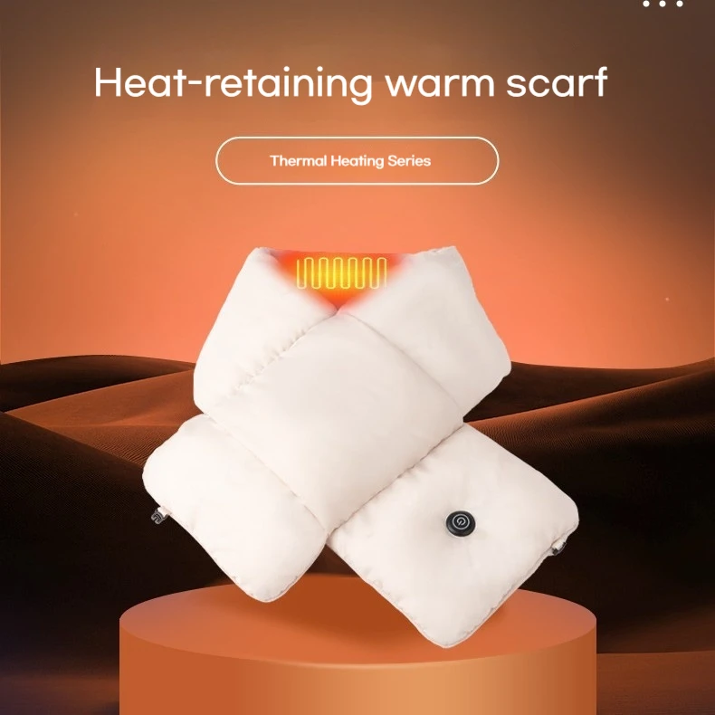 Heated Scarf Thickened Version Outdoor Comfortable Warm Winter USB Interface Electric Neck Warmer Extra Long Cotton Polyester