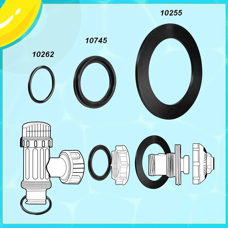 18 Pieces 25076RP O Ring Rubber Washer For Intex Pool Plunger Valves And Replacement Gasket 10745, 10262 And 10255