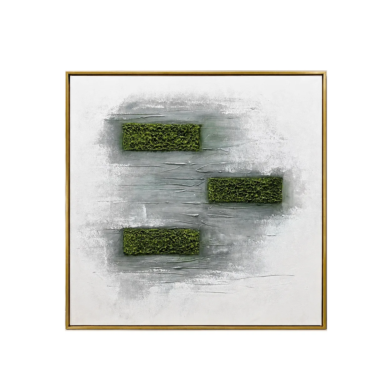 Modern light luxury hand-painted oil painting green texture abstract decorative painting