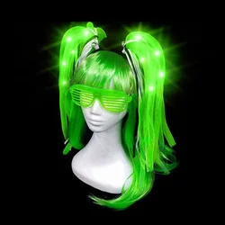 Light Up Flash Braid Noodles Headband Gift Led Glasses Neon Rave Party Hair Band Cosplay Birthday     Christmas navidad