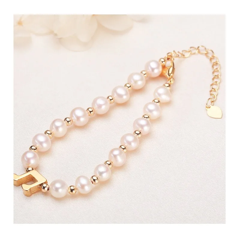 

Light Luxury Fashion Freshwater Pearl Bracelet Jewelry Women's Versatile High-end Copper Gold-plated Real Pearl Bracelet Jewelry