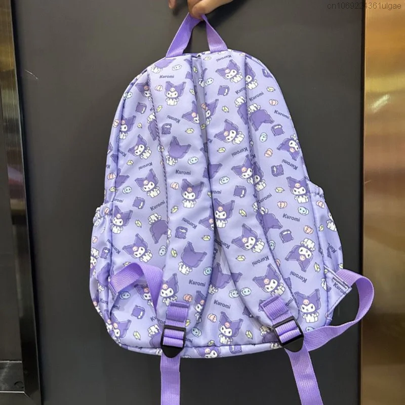 Sanrio Kuromi Cartoon Printing Backpack Y2k Sweet Girl Korean Style Cute Large Capacity Schoolbag Women New Fashion Commute Bag