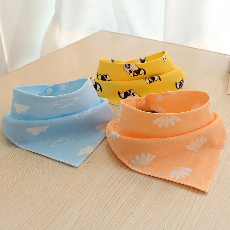 Cotton Triangle Bandana Bibs Baby Babador Feeding Smock Infant Burp Cloths Cartoon Saliva Towel Baby Eating Accessory Baby Stuff