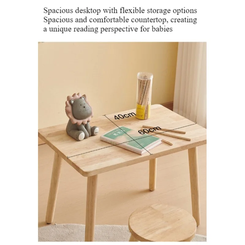 Children's writing study table baby toy small desk primary school student household desk back chair table chair solid wood desk view 6