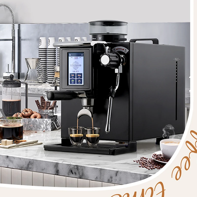 

Coffee Machine Commercial Italian Semi-automatic Small Milk Tea Coffee Shop Grinding Machine