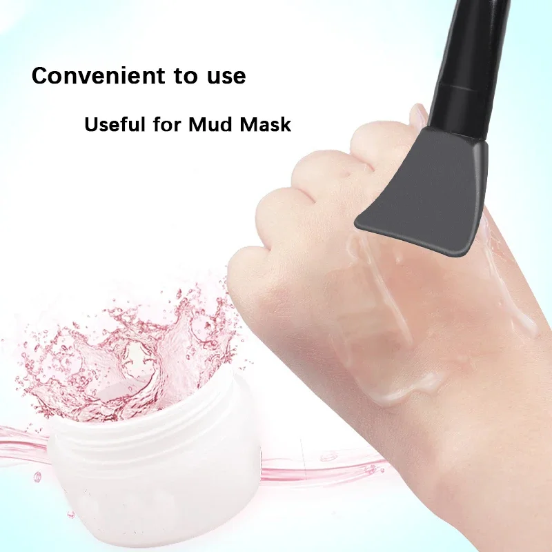 1/3Pcs Black Silicone Face Mask Brush Mask Mud Apply Mixing Brush Mask Stirring Mixing Spatulas Facial Skin Care Beauty Tools