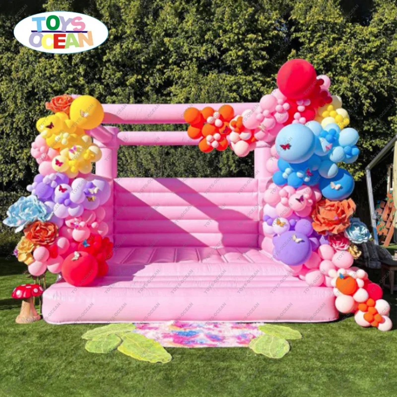2024 New Inflatable Trampoline Jumping Elastic Castle Jumper White Wedding Bounce House for Sale