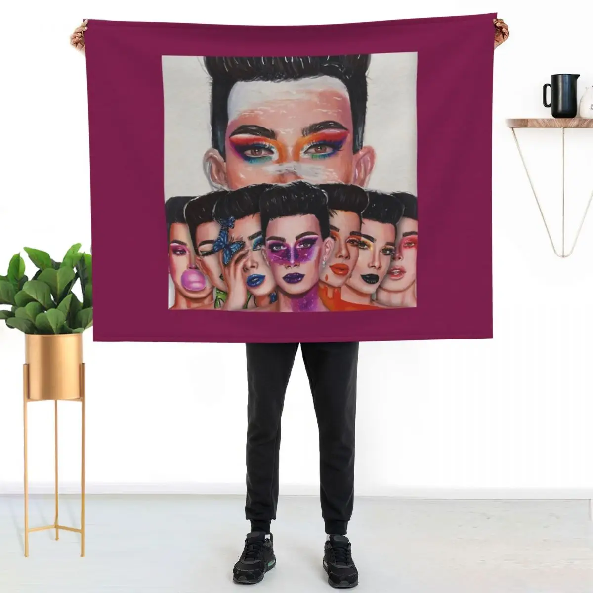 James Charles Unleash Your Inner Artist Series \t \t Throw Blanket Softest wednesday Luxury Throw Soft Plaid Blankets
