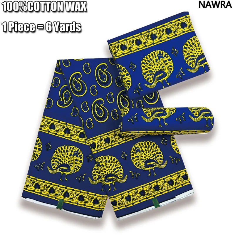 2025 New Ankara African Real Wax Fabric Nigerian Wax Print Fabric High Quality 100% Cotton Ghana Style Fabric For Women Pagne