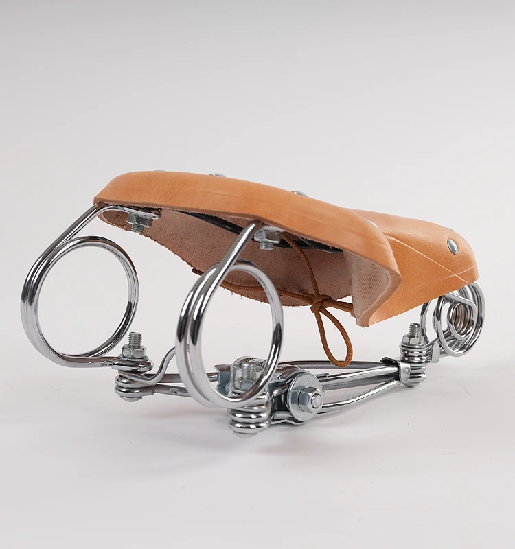 G46 Fahrradsattel Vintage 100% Rindsleder-Sattel Verstärkter Metallrahmen im Alten Stil – Detail 31