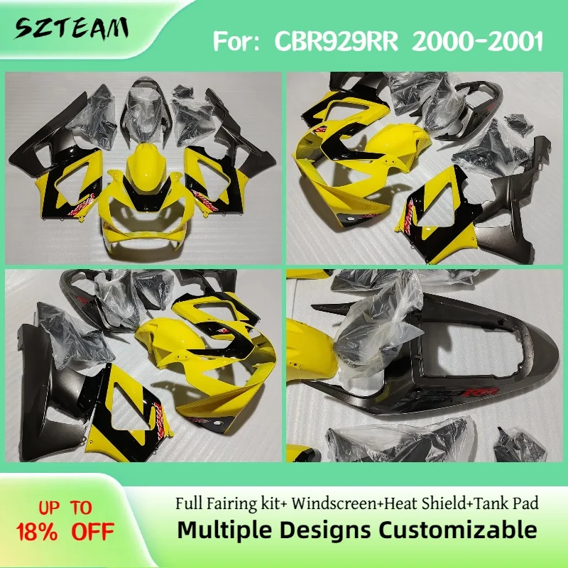 

For Honda CBR 929RR 2000 2001 Hot Style Fairing Set CBR929RR 00 01 Motorcycle Fairings Bodywork Panel Kit Fit