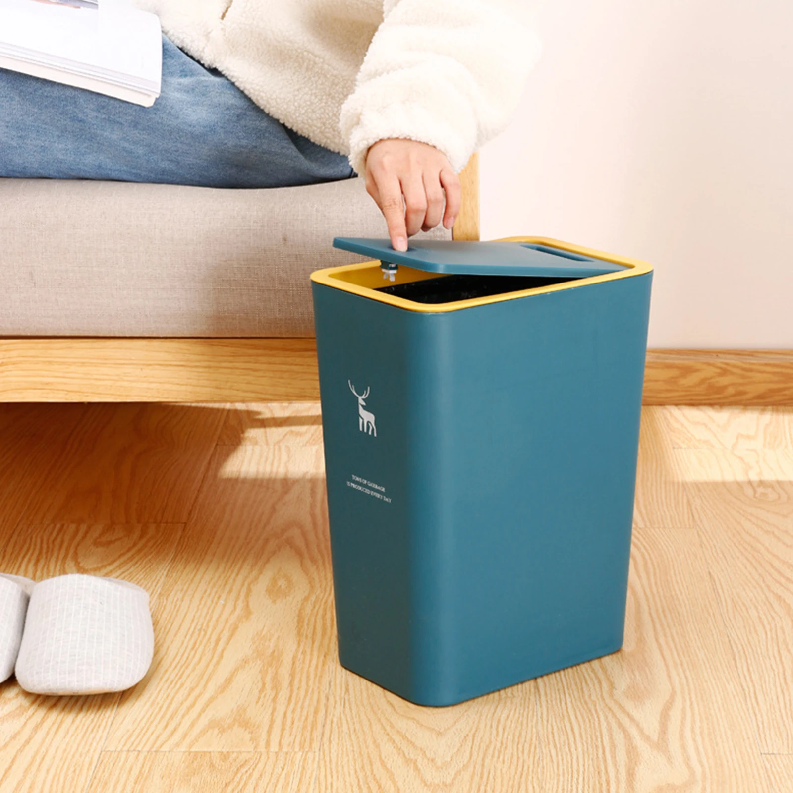 Garbage Can Household Multifunction Trash Can Rubbish Bin Garbage Container For Bedroom Living Room Kitchen Bathroom