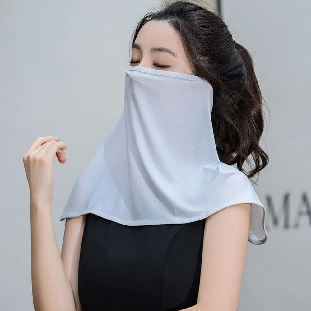 

For Women Outdoor Silk Scarf Neck Protection UV Protection Summer Anti-uv Face Cover Face Scarf Sunscreen Veil Sunscreen Mask