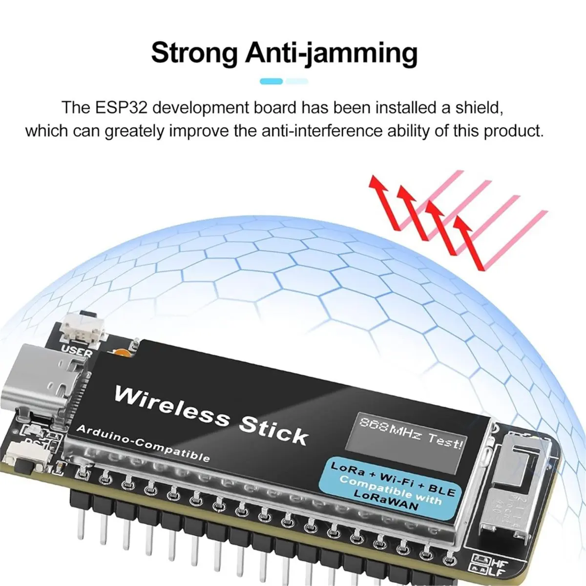 Carte de développement sans fil A72U Heltec Wireless Stick V3 Wifi Lora Meshtastic IOT Lora avec écran OLED 868-915MHZ