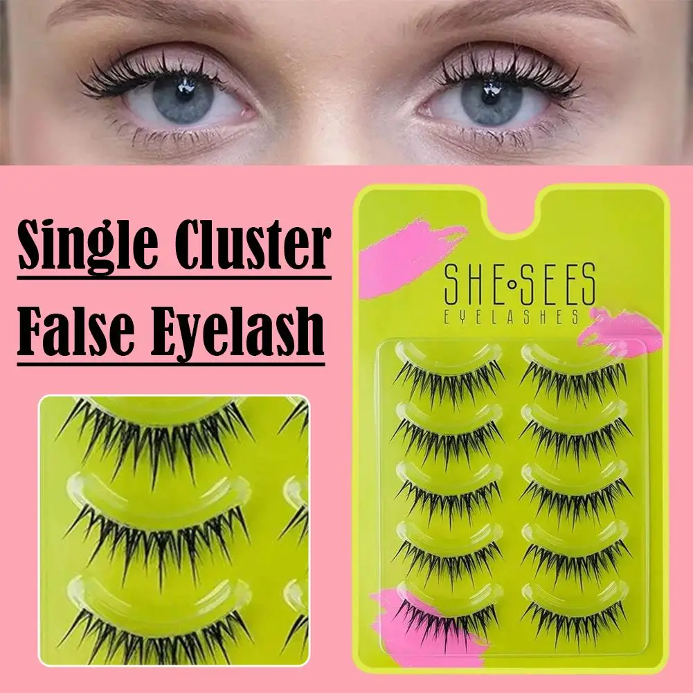 Natural Cluster False Eyelashes Extension Soft Wispy Cat's Eyes Volume Strip for Party Makeup Wispy Cat Eye Lashes