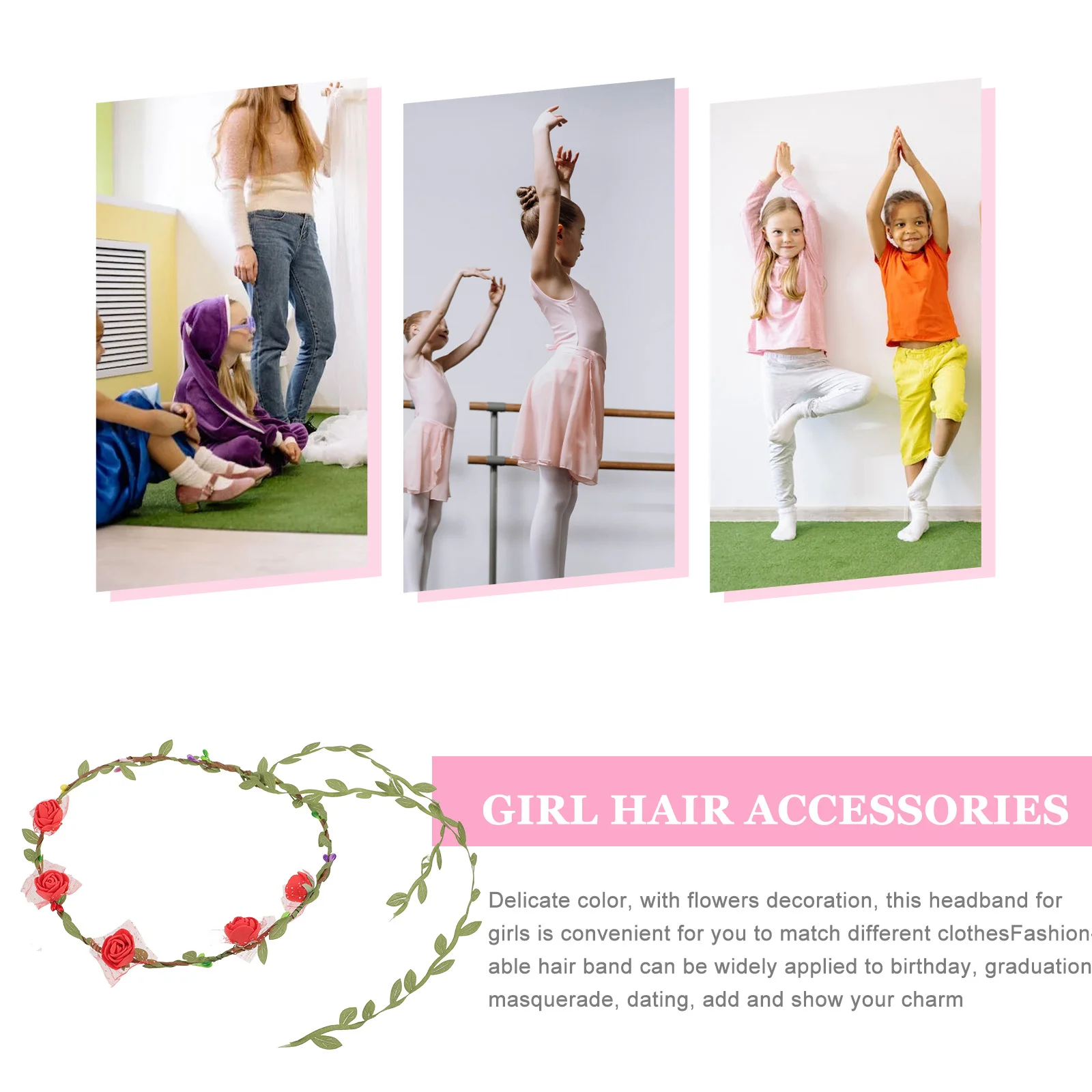 

4Pcs Womens Headband Flower Hair Garland Lightweight Bridal Hair Accessories Wedding Womens Headband Hairband for Women