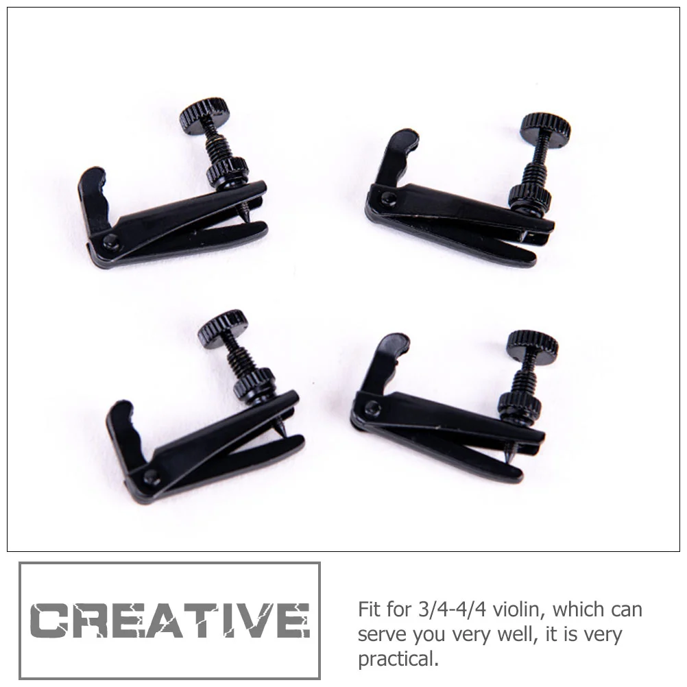 4 Pcs Violin Parts Tuner Fine Screw Full-size 3/4 4/4 Adjuster Ukele for Beginners Component Replace